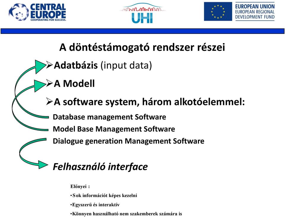 Dialogue generation Management Software Felhasználó interface Előnyei : S ok