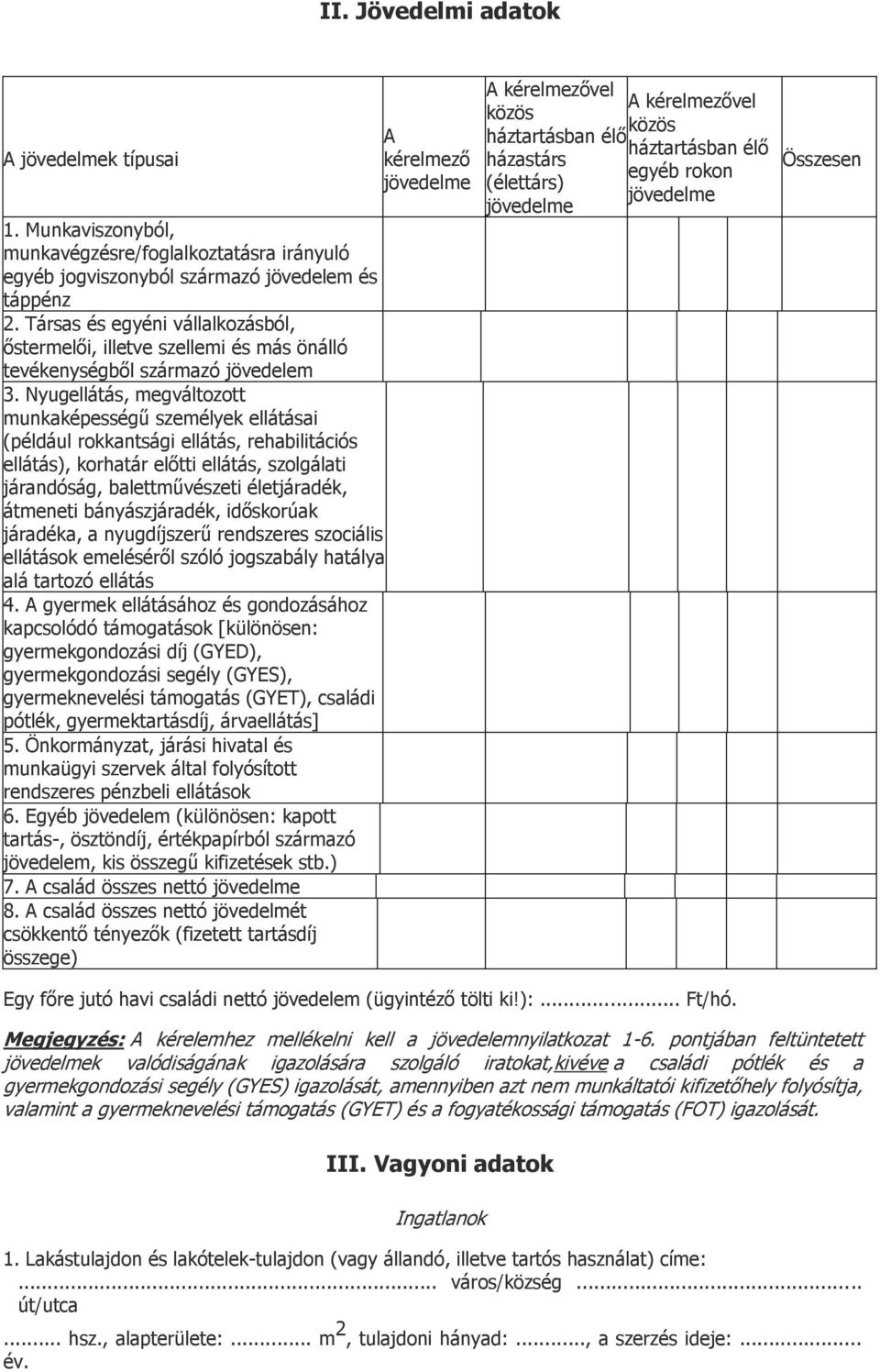 Nyugellátás, megváltozott munkaképességű személyek ellátásai (például rokkantsági ellátás, rehabilitációs ellátás), korhatár előtti ellátás, szolgálati járandóság, balettművészeti életjáradék,
