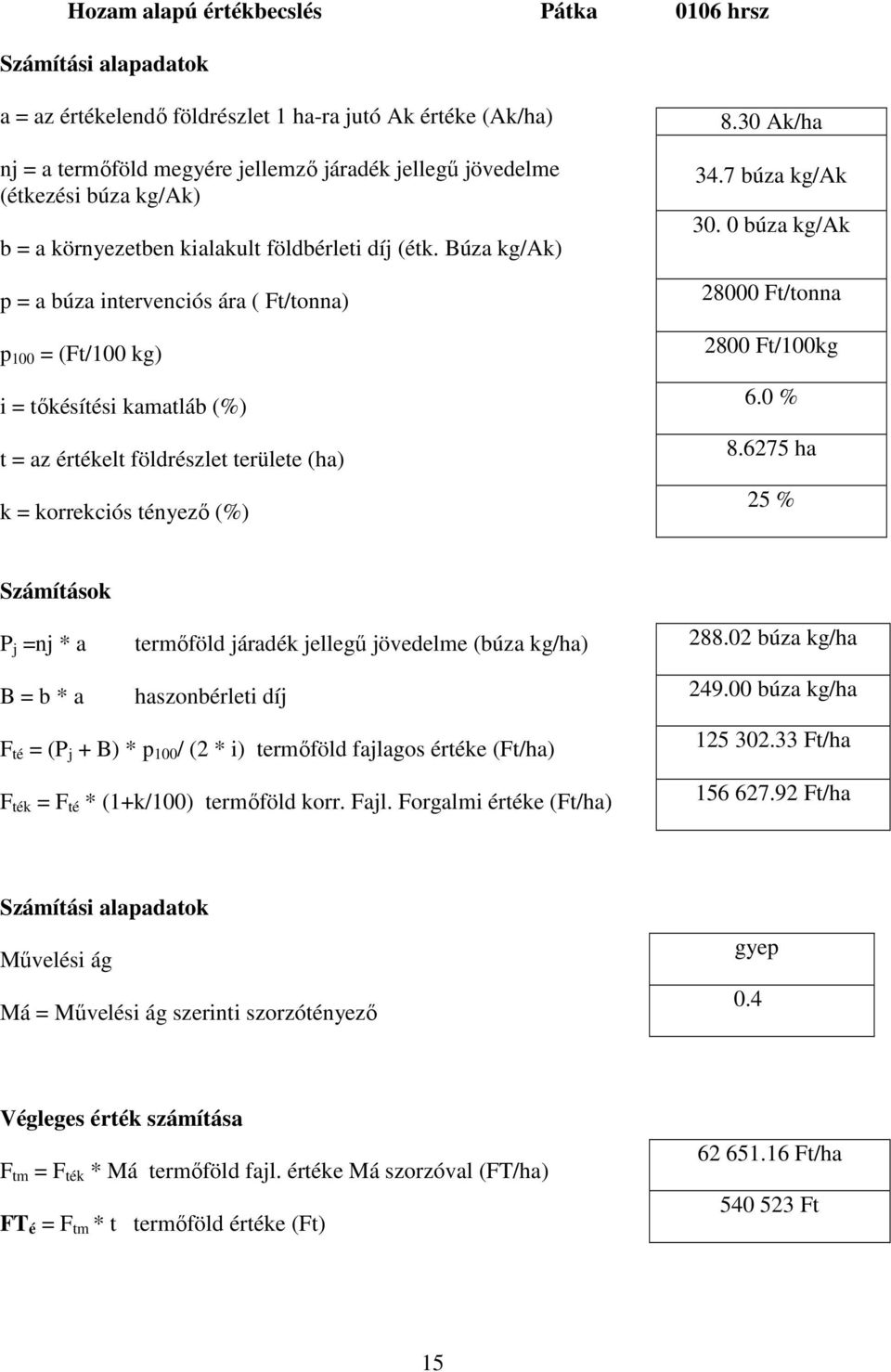 6275 ha 25 % 288.02 búza kg/ha 249.