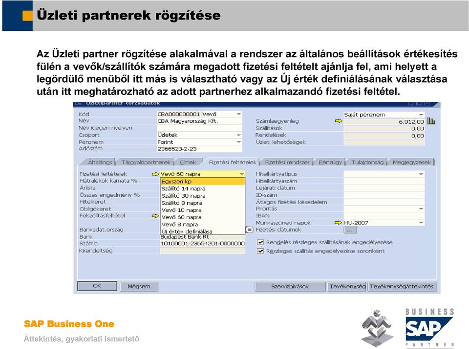 SAP Business One. Üzleti partnerek kezelése. Mosaic Business System Kft.;  Support: - PDF Free Download