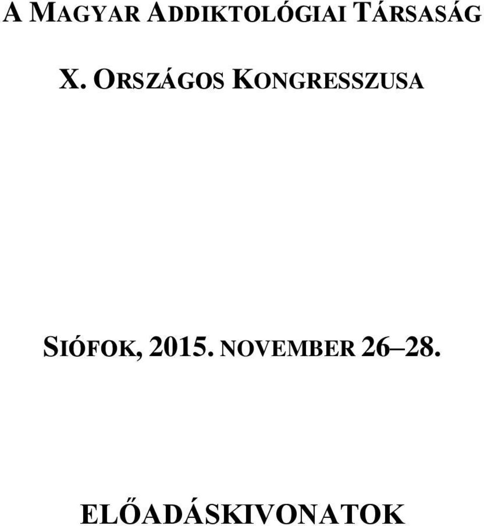 ORSZÁGOS KONGRESSZUSA