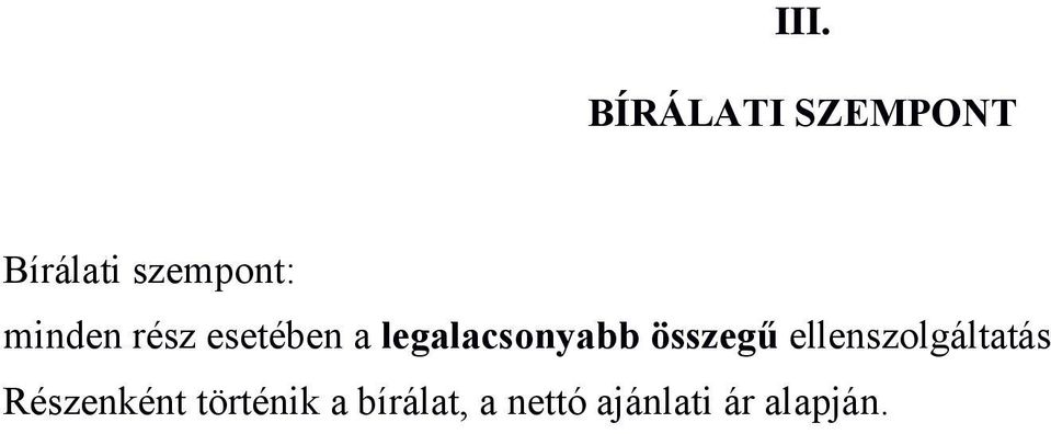 összegű ellenszolgáltatás Részenként