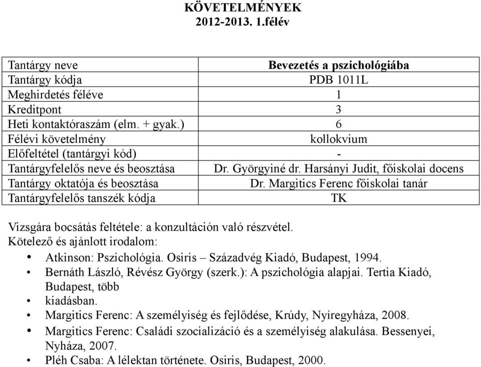 Osiris Századvég Kiadó, Budapest, 1994. Bernáth László, Révész György (szerk.): A pszichológia alapjai. Tertia Kiadó, Budapest, több kiadásban.