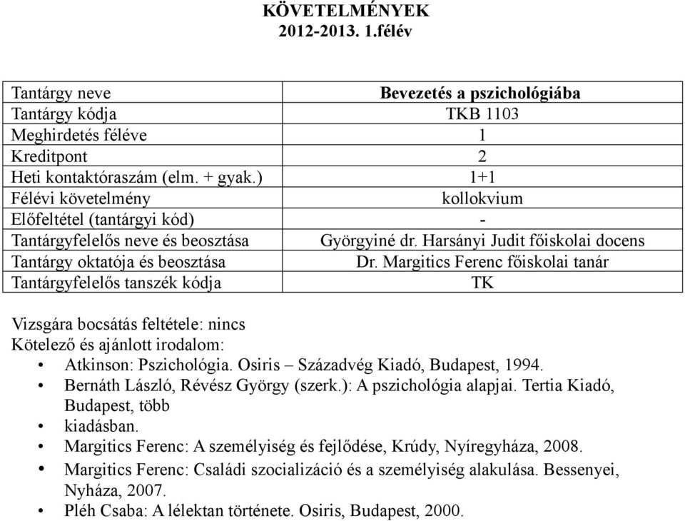 Bernáth László, Révész György (szerk.): A pszichológia alapjai. Tertia Kiadó, Budapest, több kiadásban.