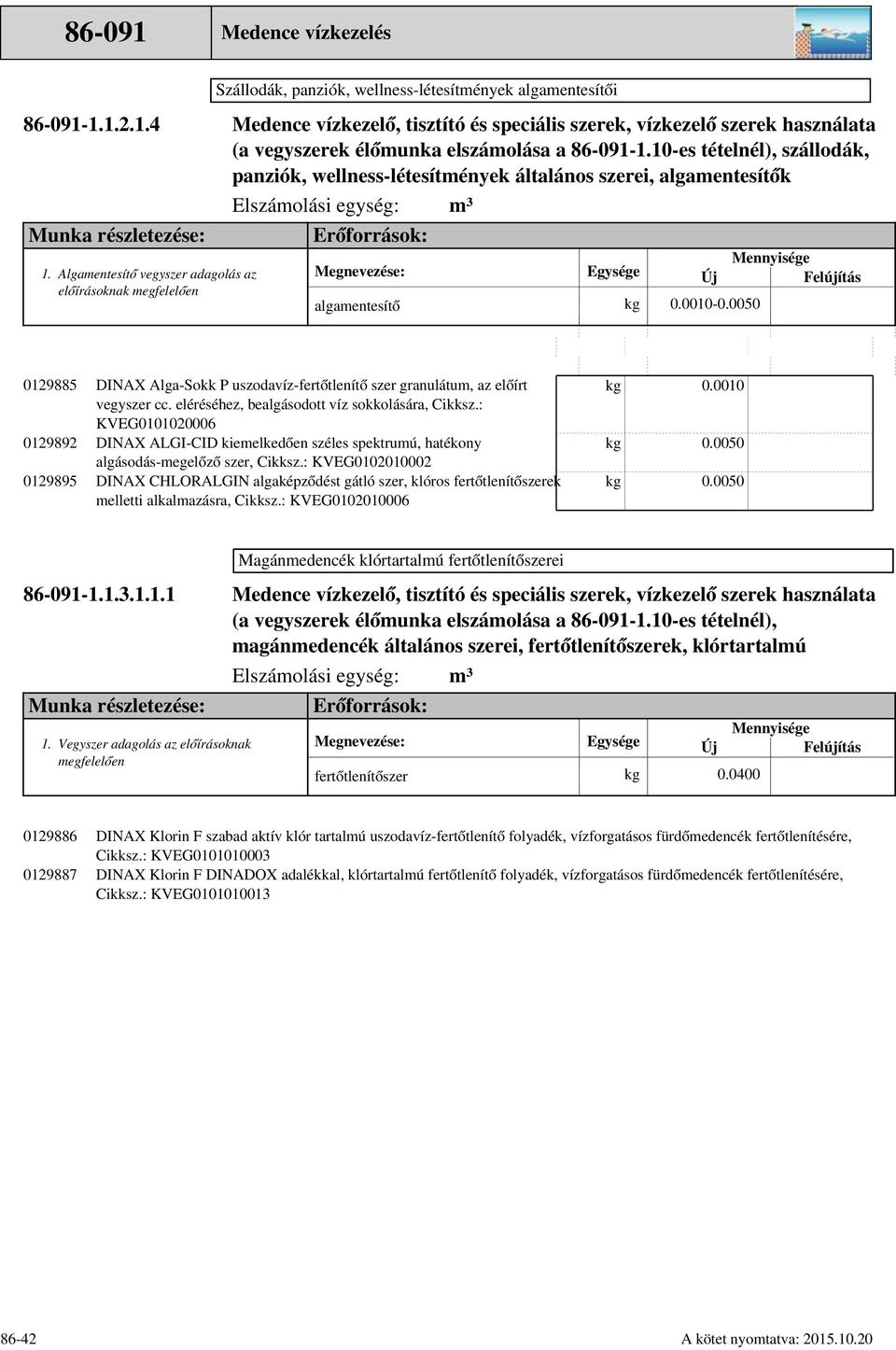 eléréséhez, bealgásodott víz sokkolására, Cikksz.: KVEG0101020006 DINAX ALGI-CID kiemelkedően széles spektrumú, hatékony algásodás-megelőző szer, Cikksz.