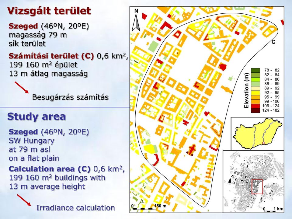 area Szeged (46ºN, 20ºE) SW Hungary at 79 m asl on a flat plain Calculation area