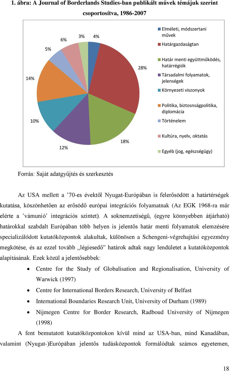 adatgyűjtés és szerkesztés Az USA mellett a 70-es évektől Nyugat-Európában is felerősödött a határtérségek kutatása, köszönhetően az erősödő európai integrációs folyamatnak (Az EGK 1968-ra már elérte