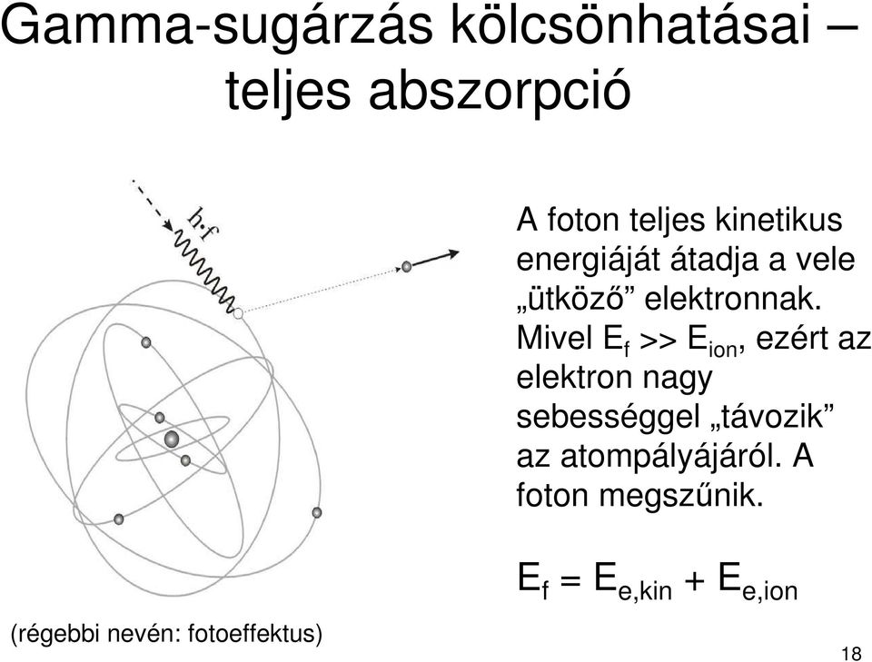 Mivel E f >> E ion, ezért az elektron nagy sebességgel távozik az