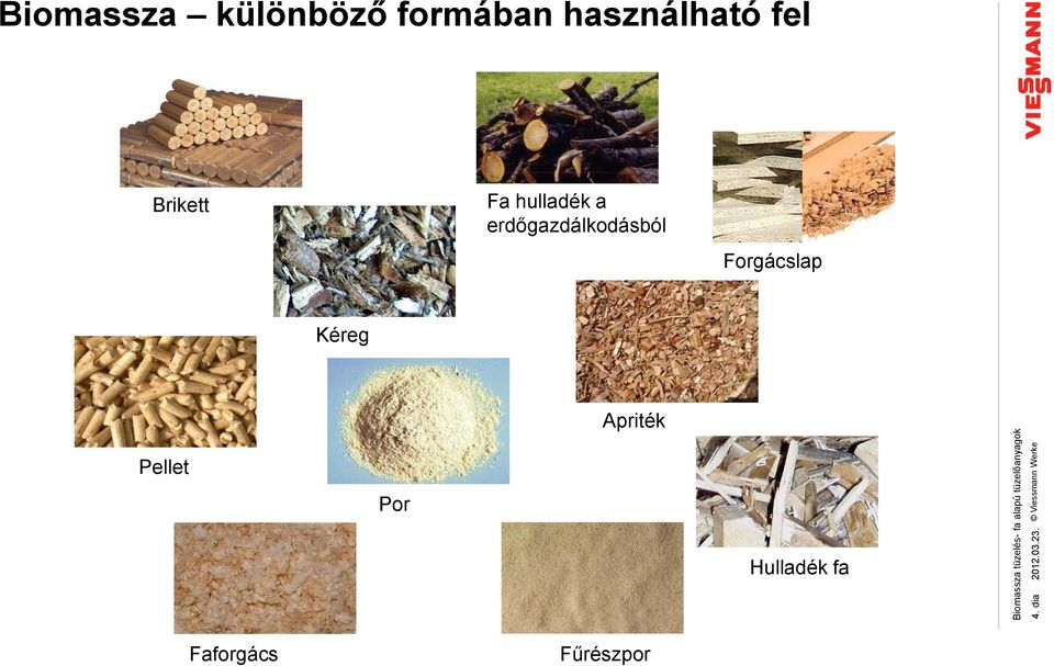Biomassza különböző formában használható fel Brikett