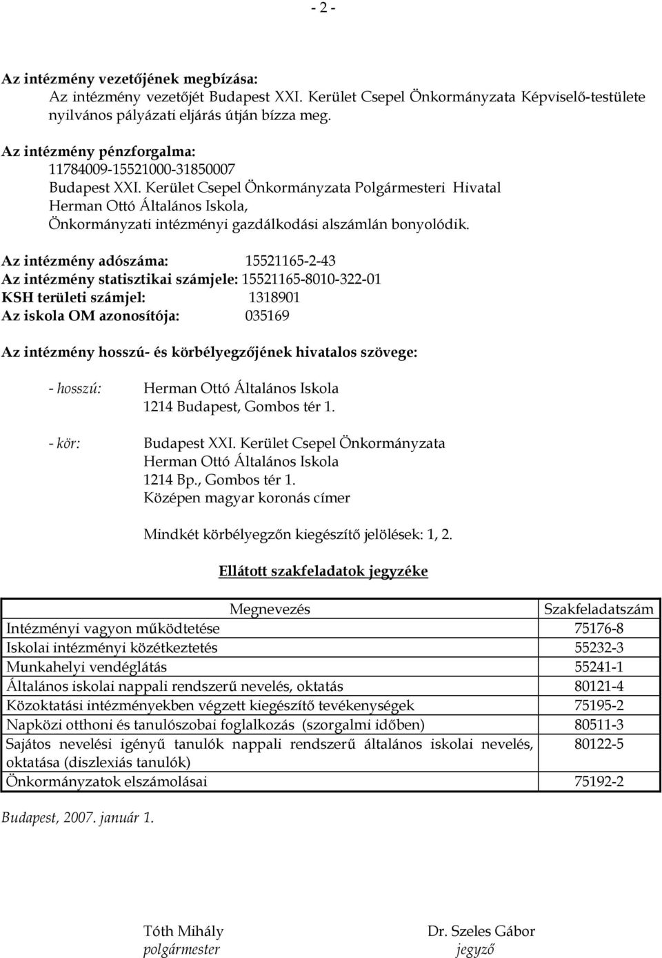 Kerület Csepel Önkormányzata Polgármesteri Hivatal Herman Ottó Általános Iskola, Önkormányzati intézményi gazdálkodási alszámlán bonyolódik.