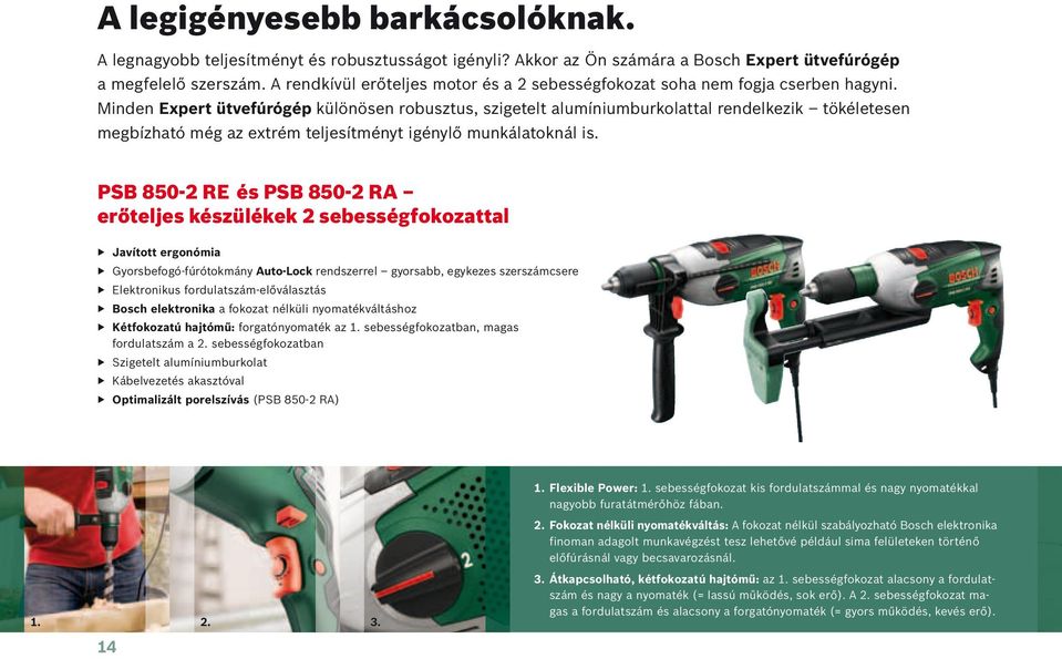 Minden Expert tvefúrógép klönösen robusztus, szigetelt alumíniumburkolattal rendelkezik tökéletesen megbízható még az extrém teljesítményt igénylő munkálatoknál is.