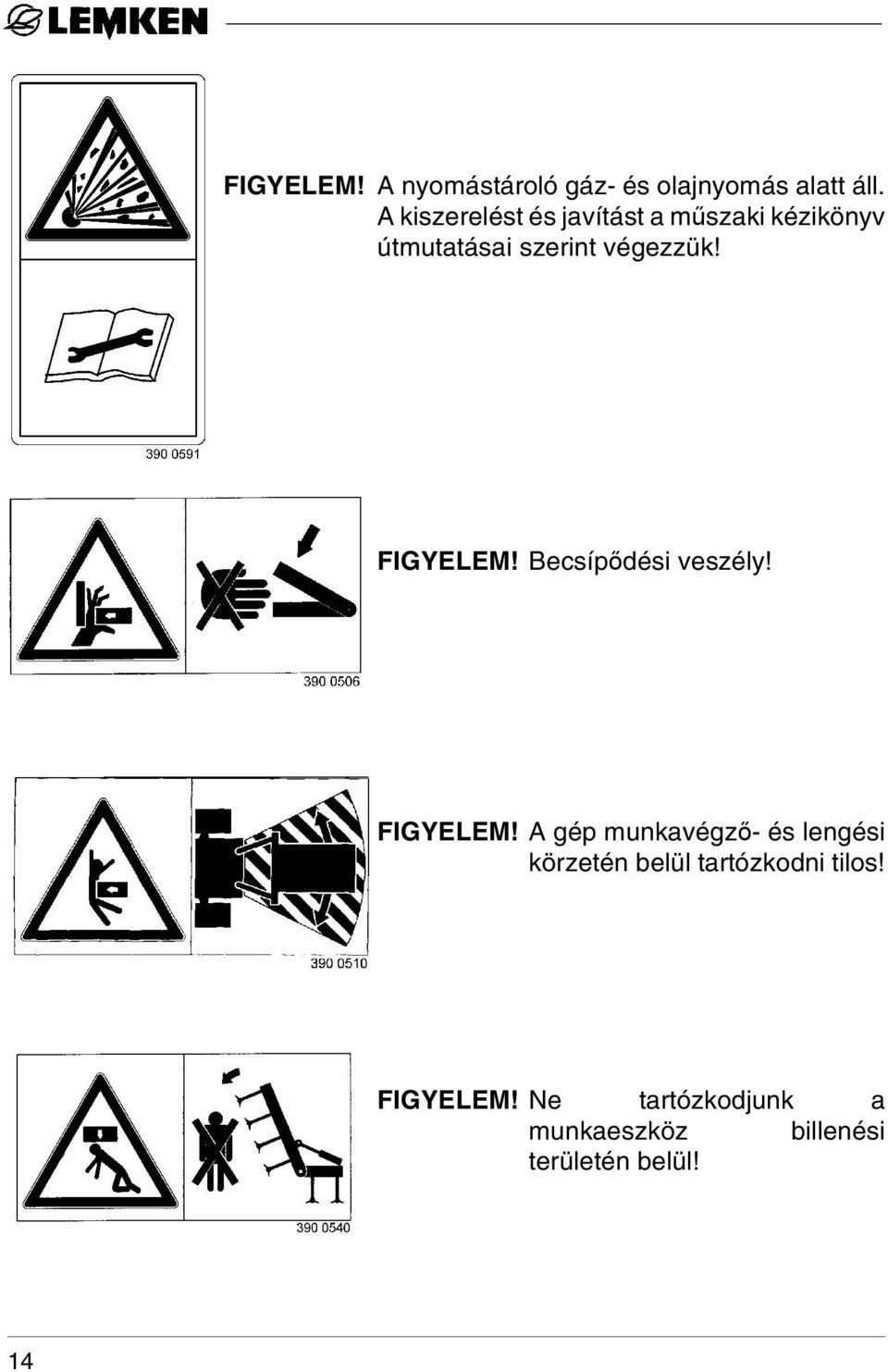 FIGYELEM! Becsípődési veszély! FIGYELEM!