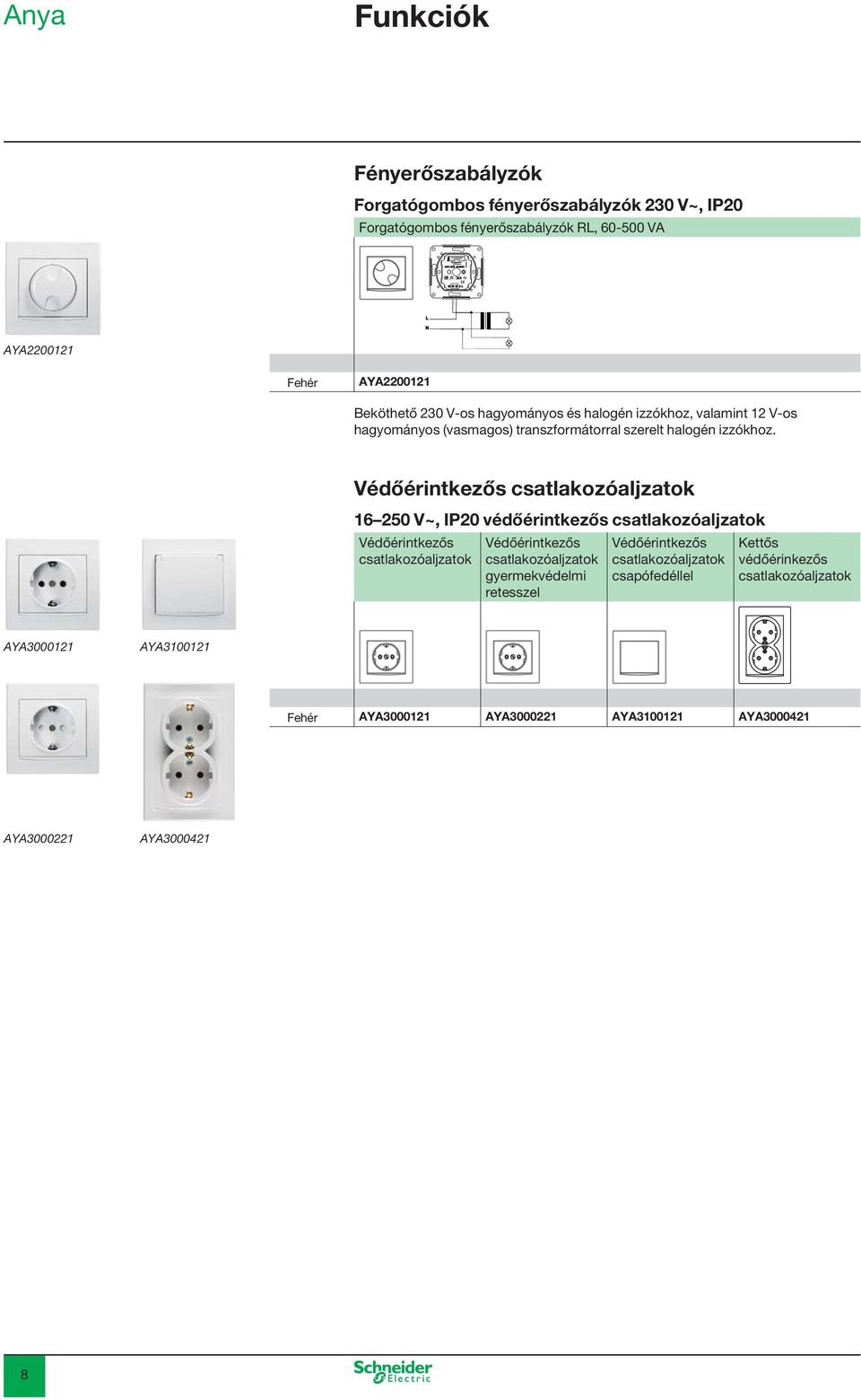 Védőérintkezős csatlakozóaljzatok 16 250 V~, IP20 védőérintkezős csatlakozóaljzatok Védőérintkezős csatlakozóaljzatok Védőérintkezős csatlakozóaljzatok