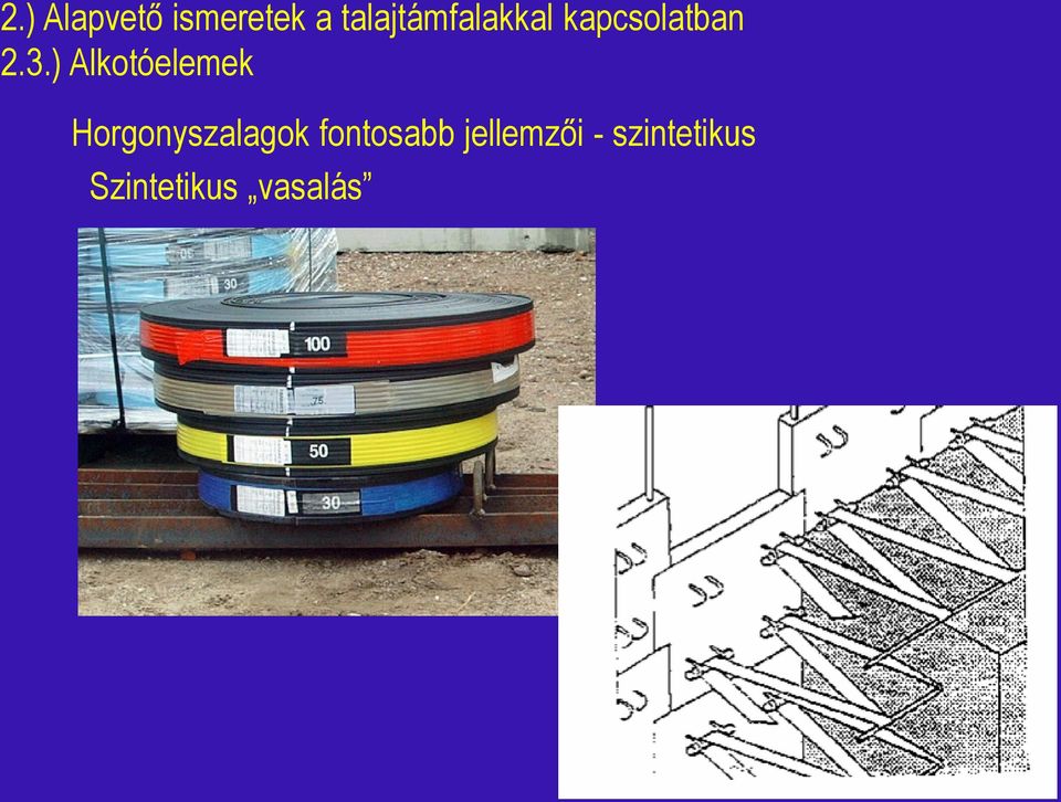 ) Alkotóelemek Horgonyszalagok