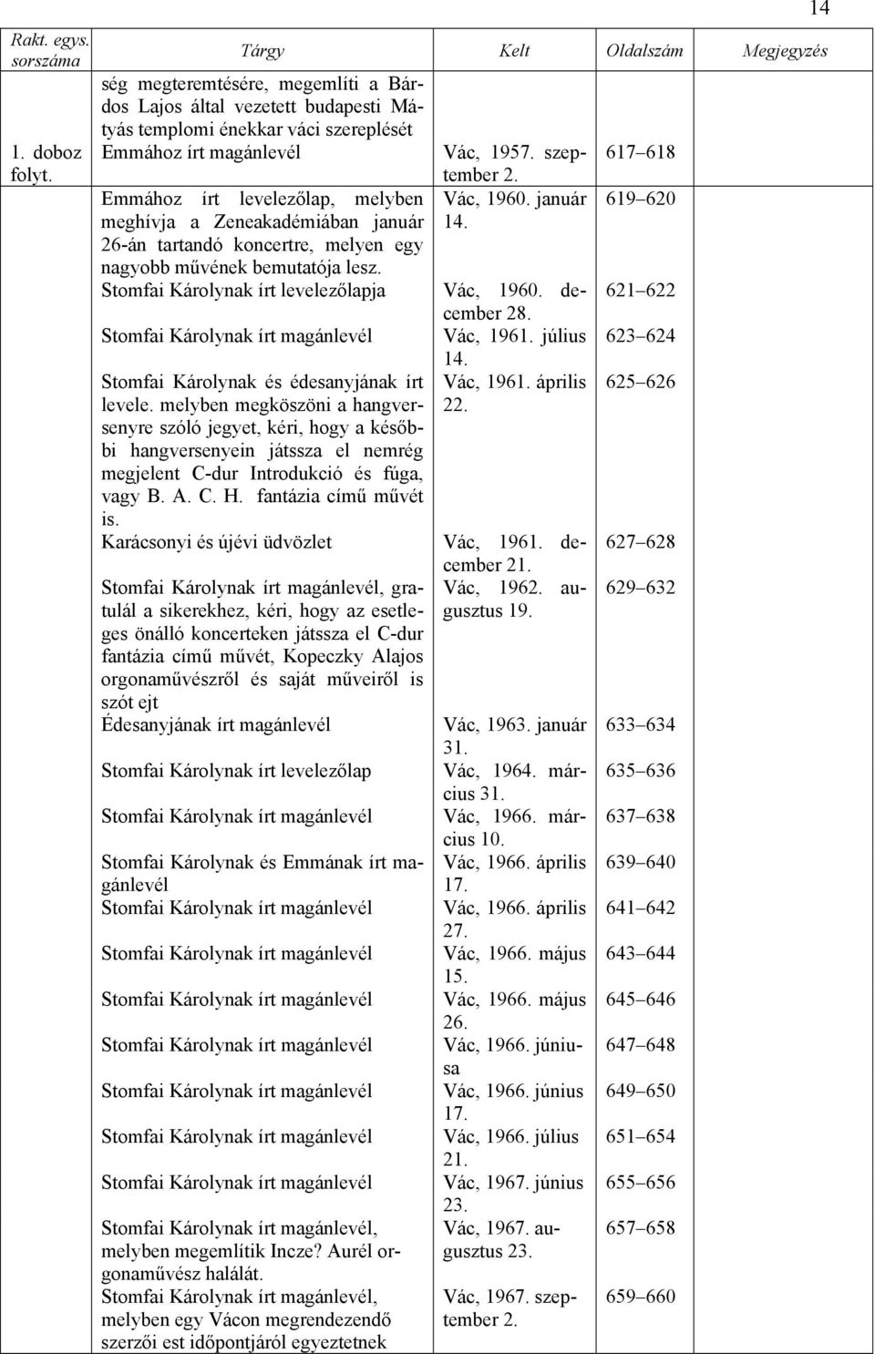 Stomfai Károlynak írt levelezőlapja Stomfai Károlynak írt magánlevél Stomfai Károlynak és édesanyjának írt levele.