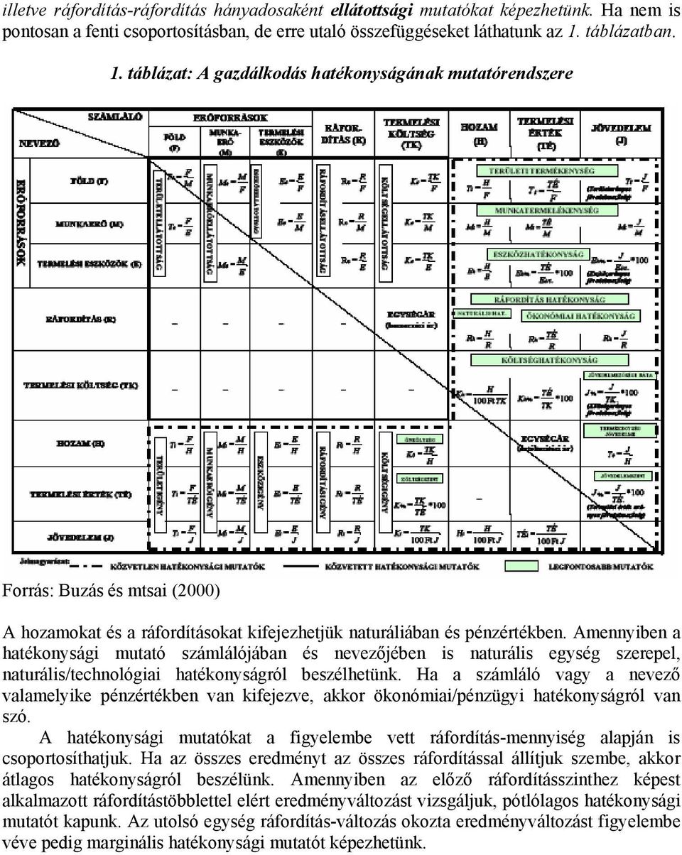 Amennyiben a hatékonysági mutató számlálójában és nevezőjében is naturális egység szerepel, naturális/technológiai hatékonyságról beszélhetünk.