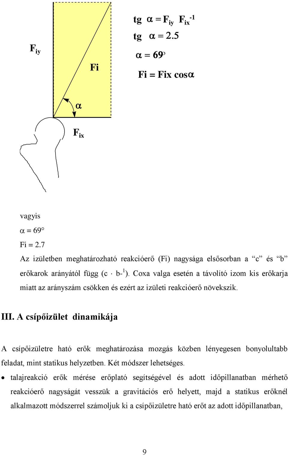 A csípőizület dinamikája A csípőizületre ható erők meghatározása mozgás közben lényegesen bonyolultabb feladat, mint statikus helyzetben. Két módszer lehetséges.