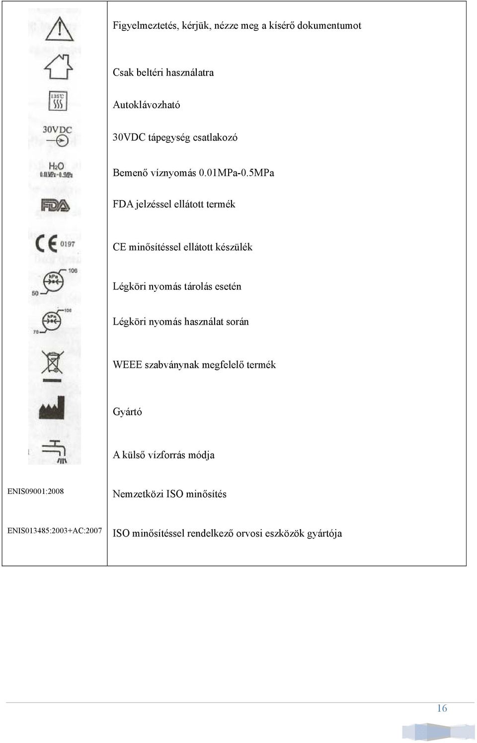 5MPa FDA jelzéssel ellátott termék CE minősítéssel ellátott készülék Légköri nyomás tárolás esetén Légköri nyomás
