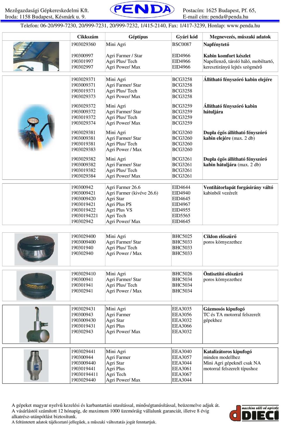 kabin hátuljára 1903029381 1903009381 1903019381 1903029383 BCG3260 BCG3260 BCG3260 BCG3260 Dupla égős állítható fényszóró kabin elejére (max.