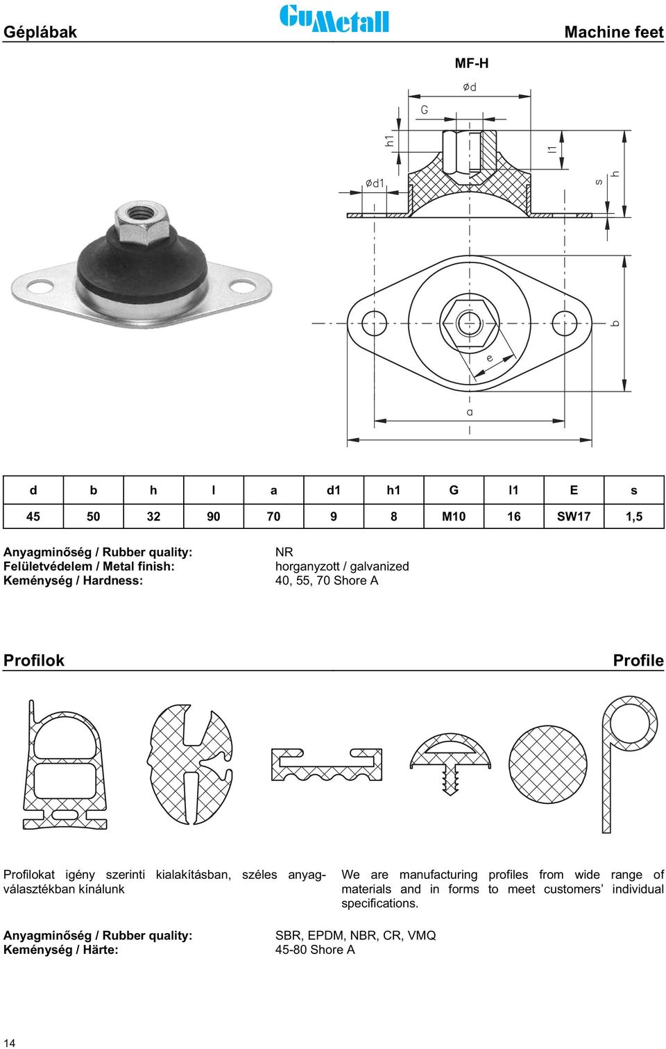 szerinti kialakításban, széles anyagválasztékban kínálunk We are manufacturing profiles from wide range of