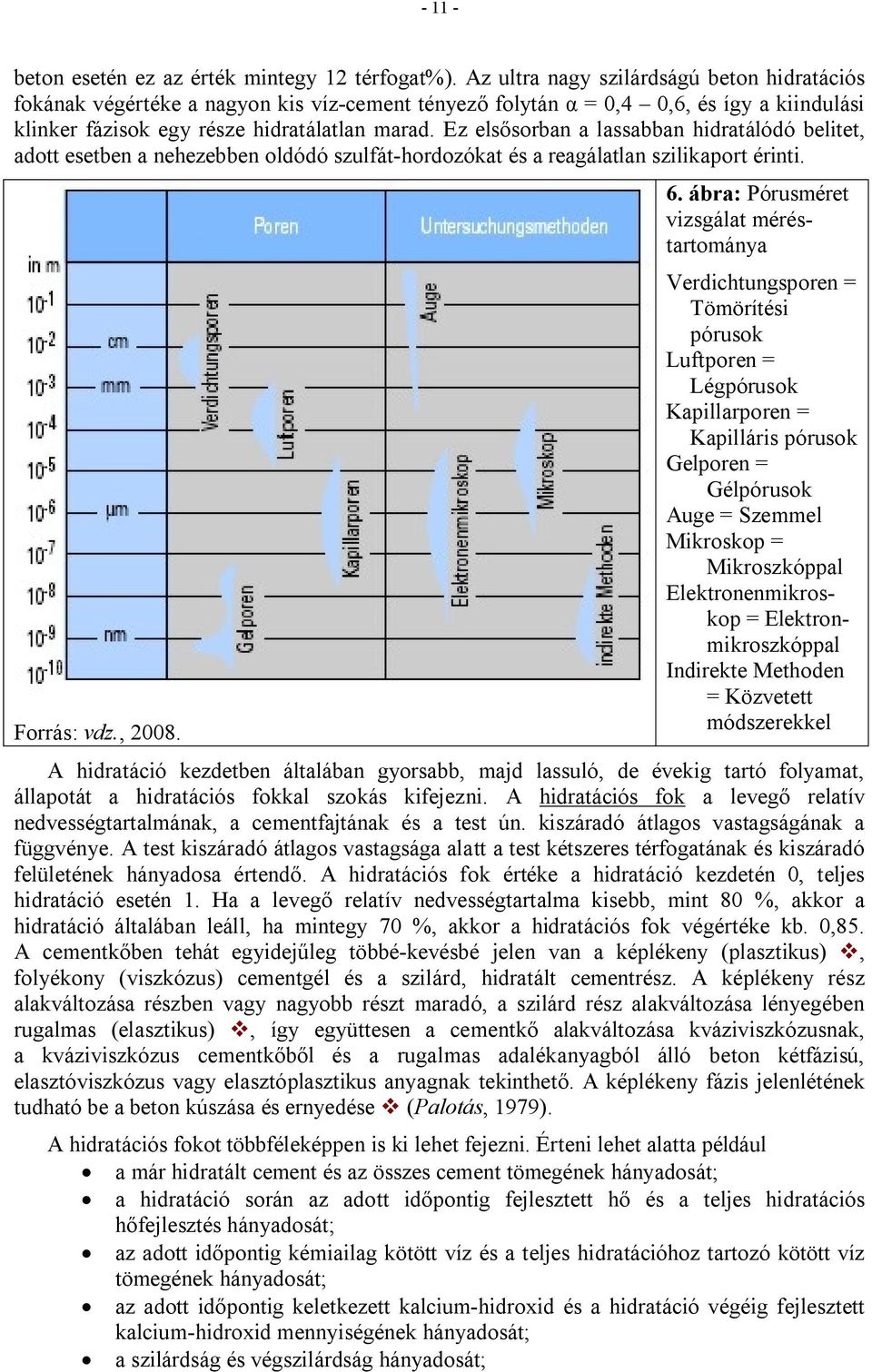 Ez elsősorban a lassabban hidratálódó belitet, adott esetben a nehezebben oldódó szulfát-hordozókat és a reagálatlan szilikaport érinti. Forrás: vdz., 2008. 6.