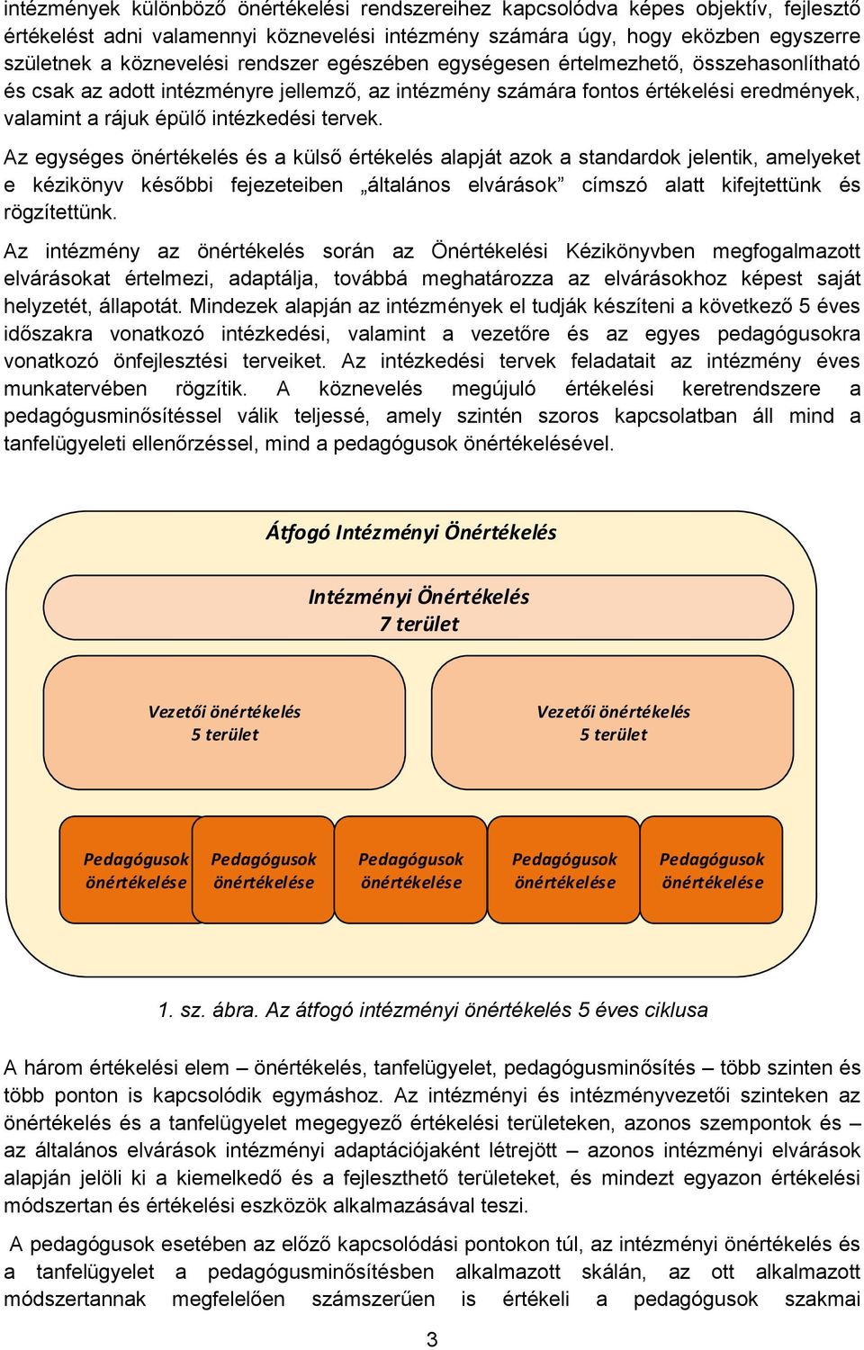 Az egységes önértékelés és a külső értékelés alapját azok a standardok jelentik, amelyeket e kézikönyv későbbi fejezeteiben általános elvárások címszó alatt kifejtettünk és rögzítettünk.