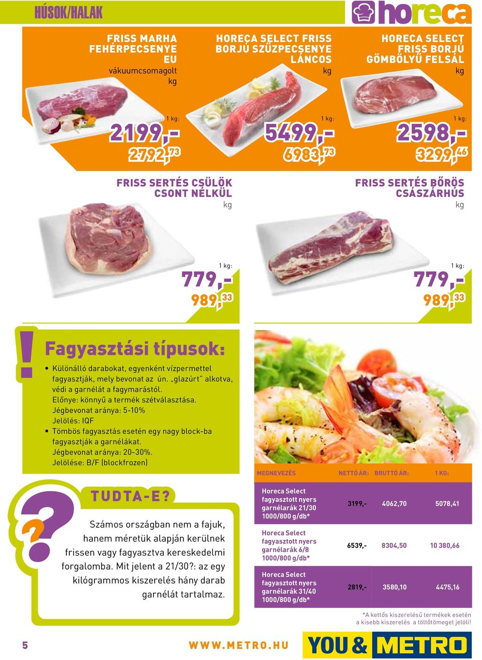 glazúrt alkotva, védi a garnélát a fagymarástól. Előnye: könnyű a termék szétválasztása. Jégbevonat aránya: 5-10% Jelölés: IQF Tömbös fagyasztás esetén egy nagy block-ba fagyasztják a garnélákat.