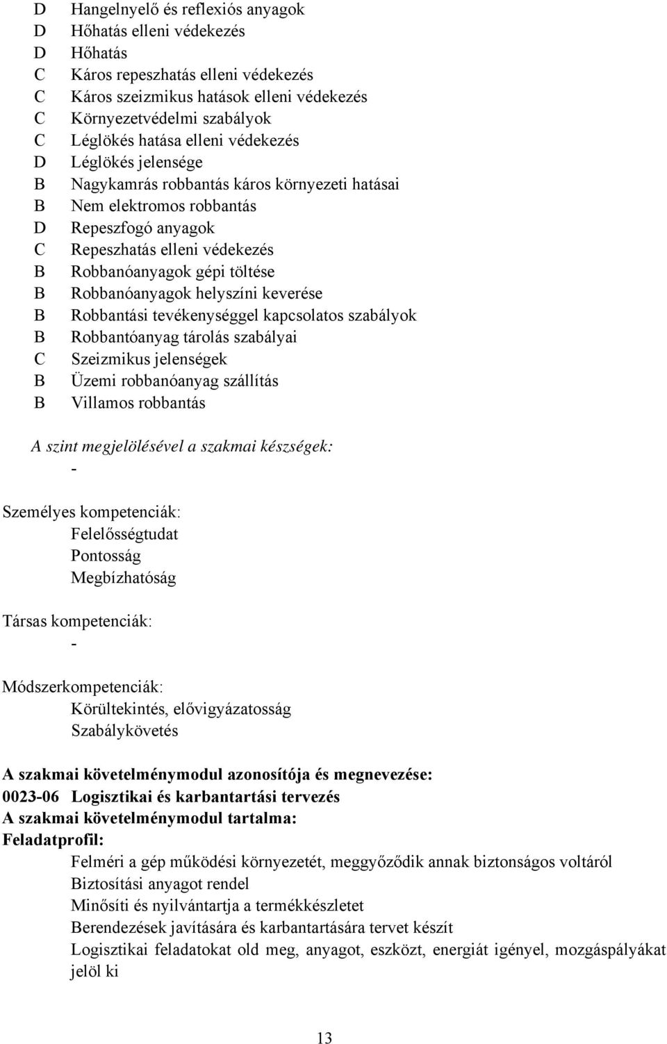 helyszíni keverése Robbantási tevékenységgel kapcsolatos szabályok Robbantóanyag tárolás szabályai Szeizmikus jelenségek Üzemi robbanóanyag szállítás Villamos robbantás A szint megjelölésével a