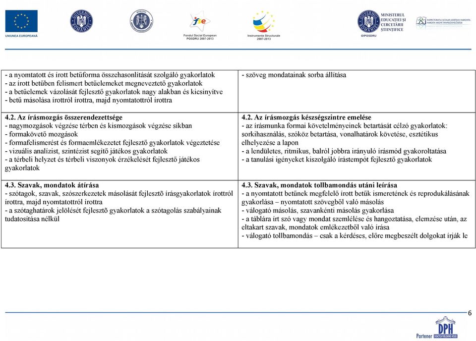 Az írásmozgás összerendezettsége - nagymozgások végzése térben és kismozgások végzése síkban - formakövető mozgások - formafelismerést és formaemlékezetet fejlesztő gyakorlatok végeztetése - vizuális