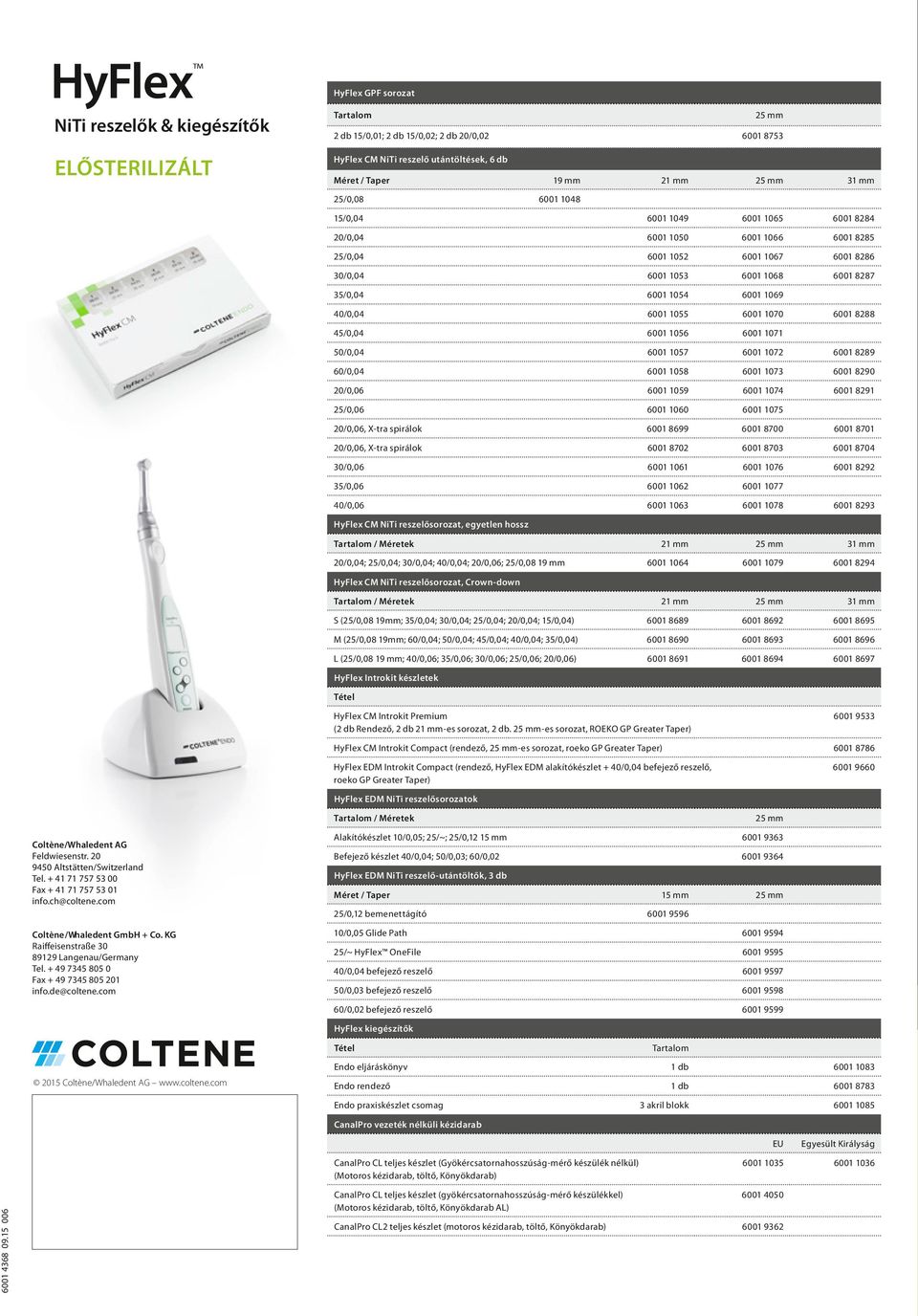 com 2015 Coltène/Whaledent AG www.coltene.