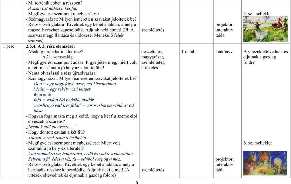 rész elemzése: - Meddig tart a harmadik rész? A 21. versszakig. - Megfigyelési szempont adása: Figyeljétek meg, miért volt a két fiú számára jó hely az adott terület!