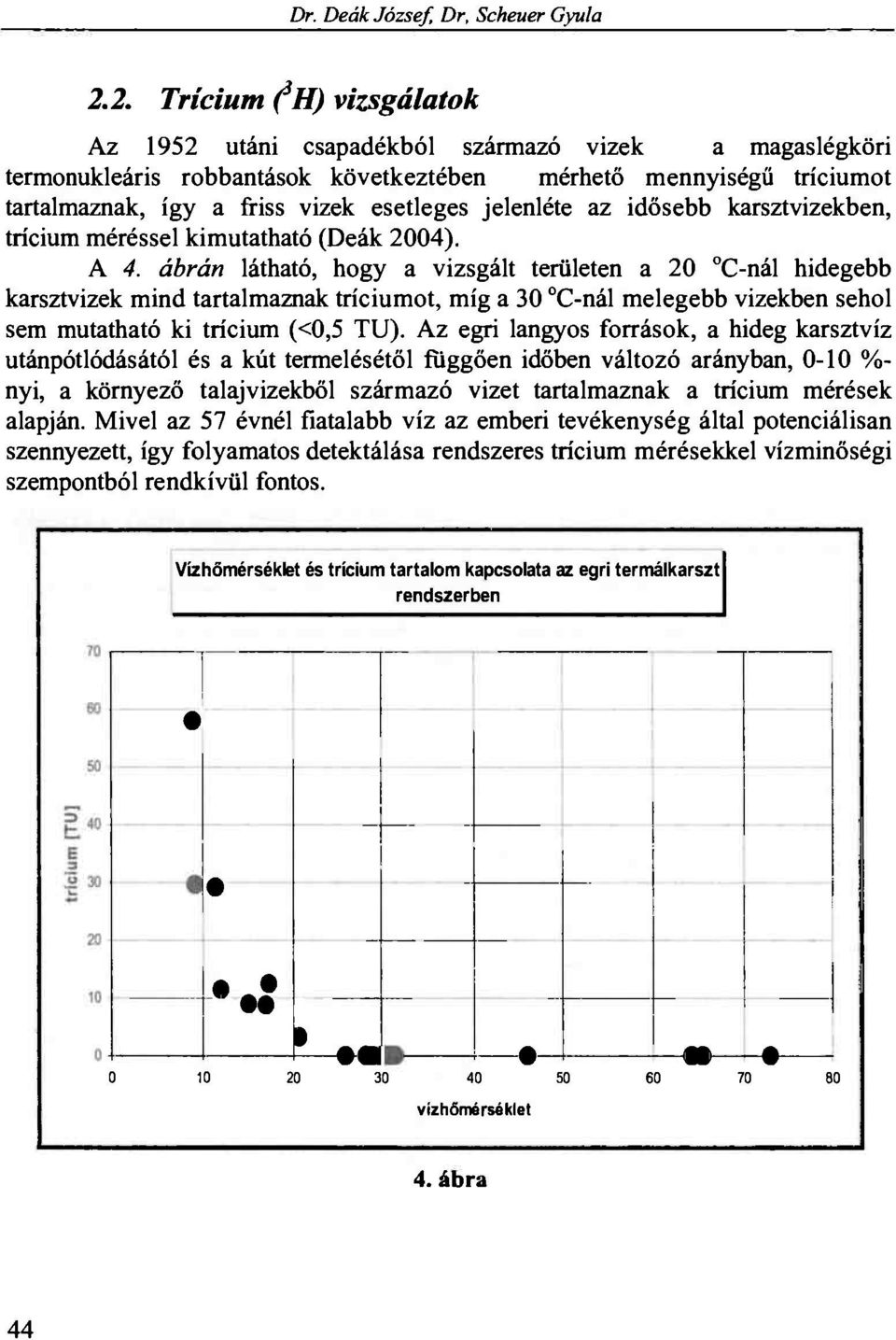 jelenléte az idősebb karsztvizekben, trícium méréssel kimutatható (Deák 2004). A 4.