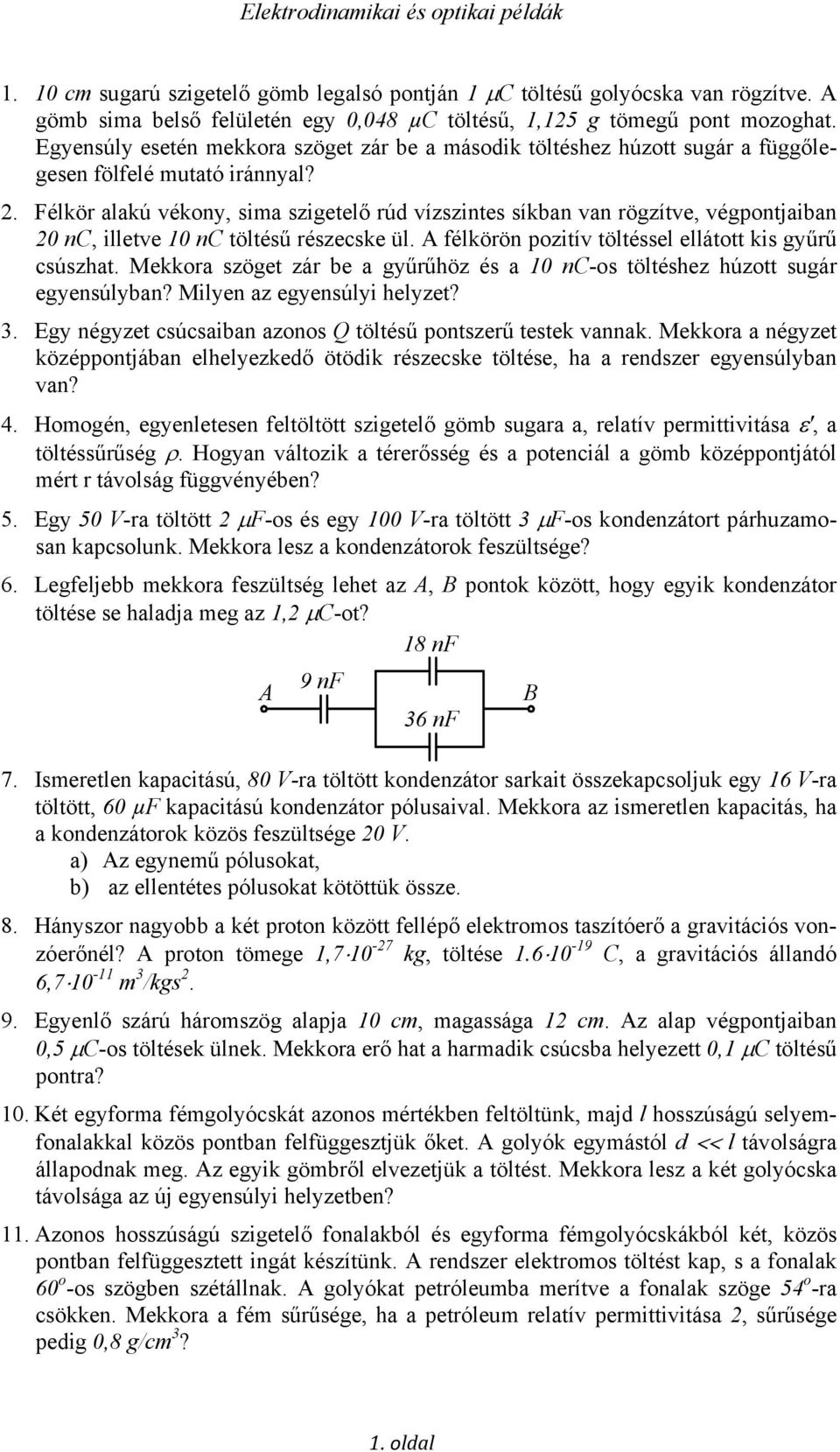 Elektrodinamikai és optikai példák - PDF Ingyenes letöltés