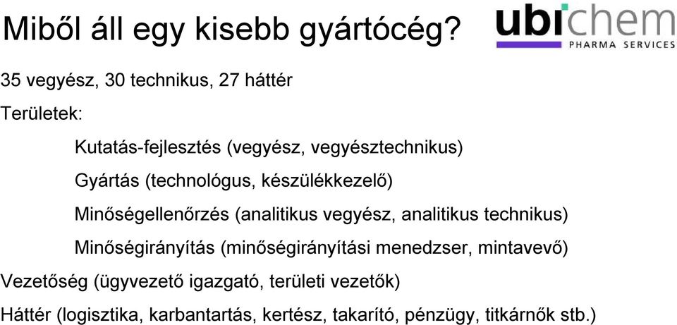 (technológus, készülékkezelő) Minőségellenőrzés (analitikus vegyész, analitikus technikus)