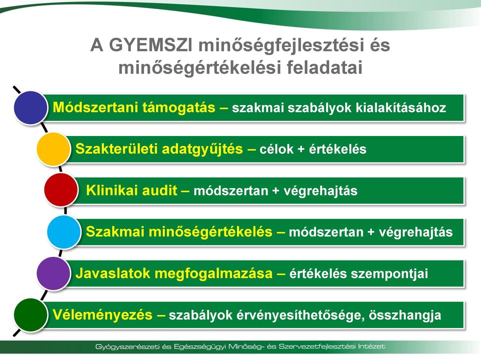 audit módszertan + végrehajtás Szakmai minőségértékelés módszertan + végrehajtás