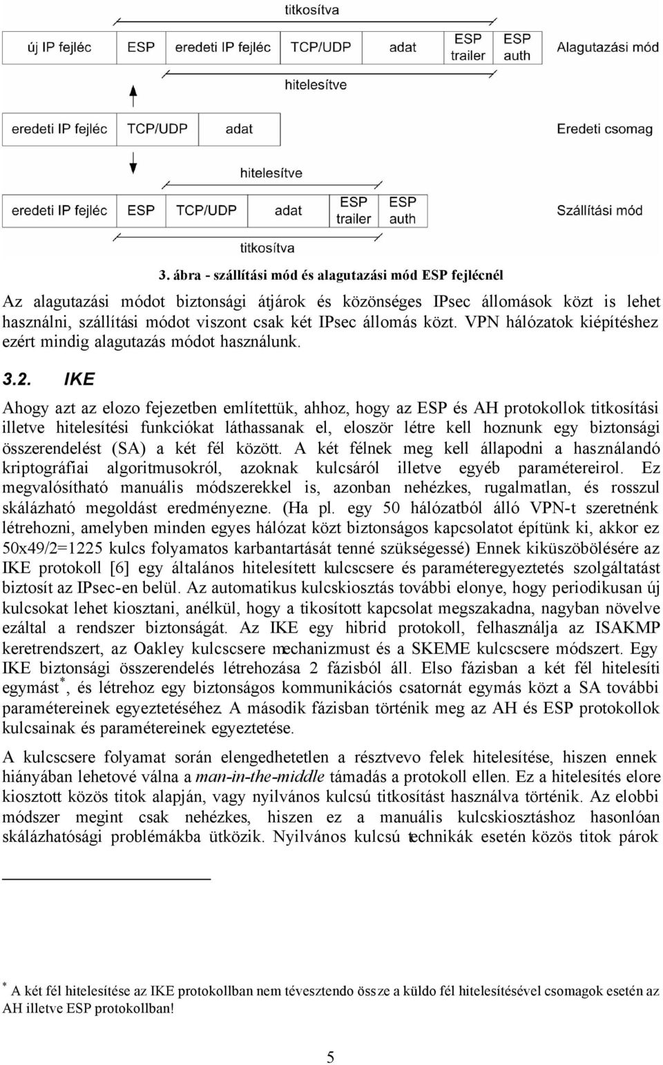 IKE Ahogy azt az elozo fejezetben említettük, ahhoz, hogy az ESP és AH protokollok titkosítási illetve hitelesítési funkciókat láthassanak el, eloször létre kell hoznunk egy biztonsági összerendelést