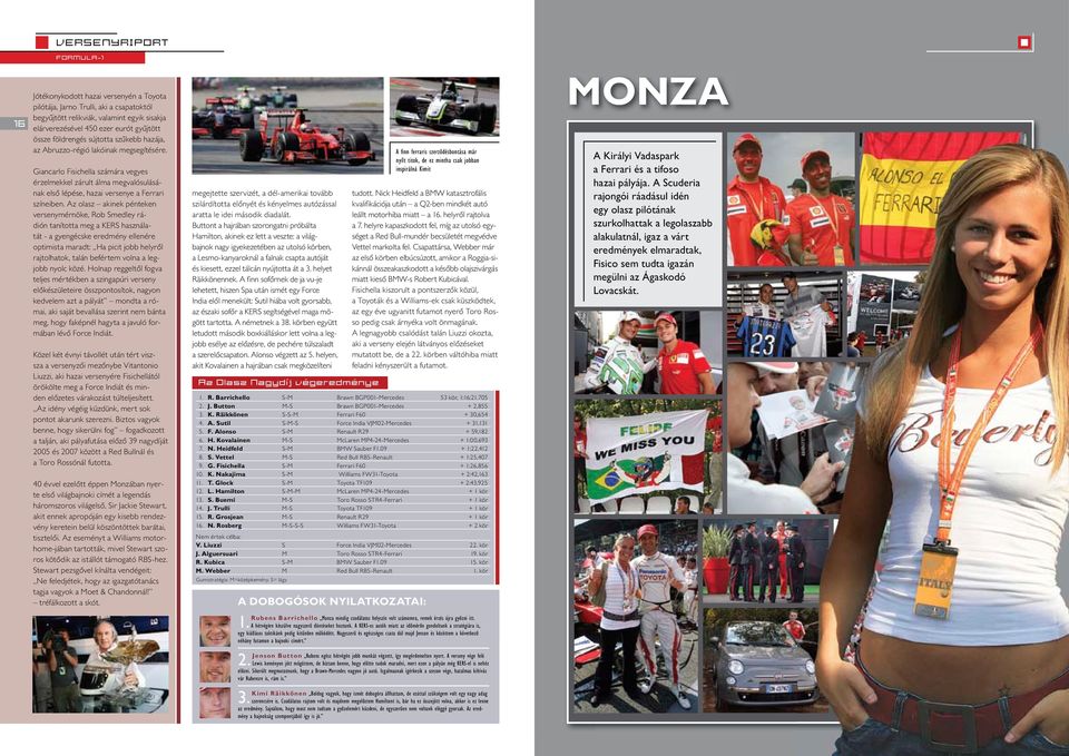 Giancarlo Fisichella számára vegyes érzelmekkel zárult álma megvalósulásának első lépése, hazai versenye a Ferrari színeiben.
