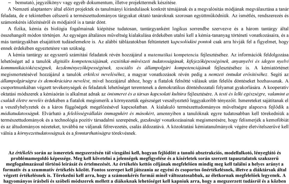 tárgyakat oktató tanároknak szorosan együttműködniük. Az ismétlés, rendszerezés és számonkérés időzítéséről és módjairól is a tanár dönt.