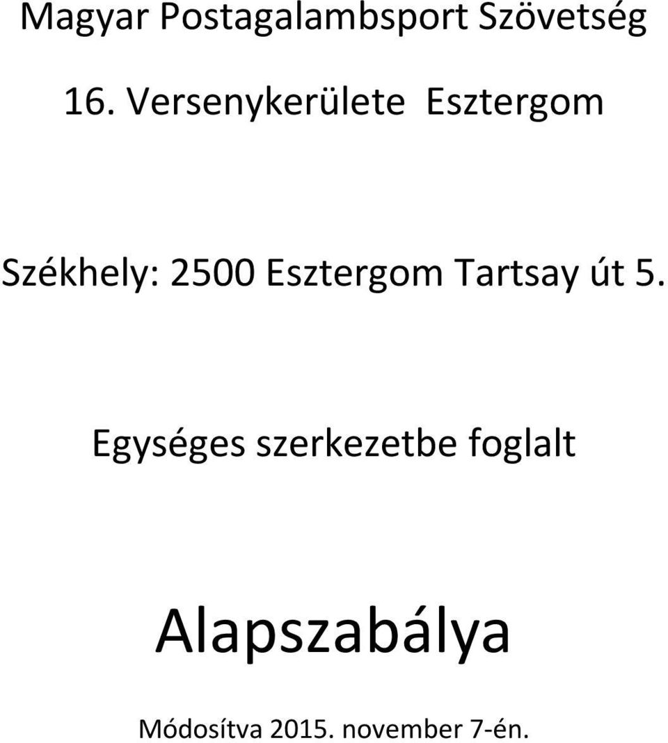 Esztergom Tartsay út 5.