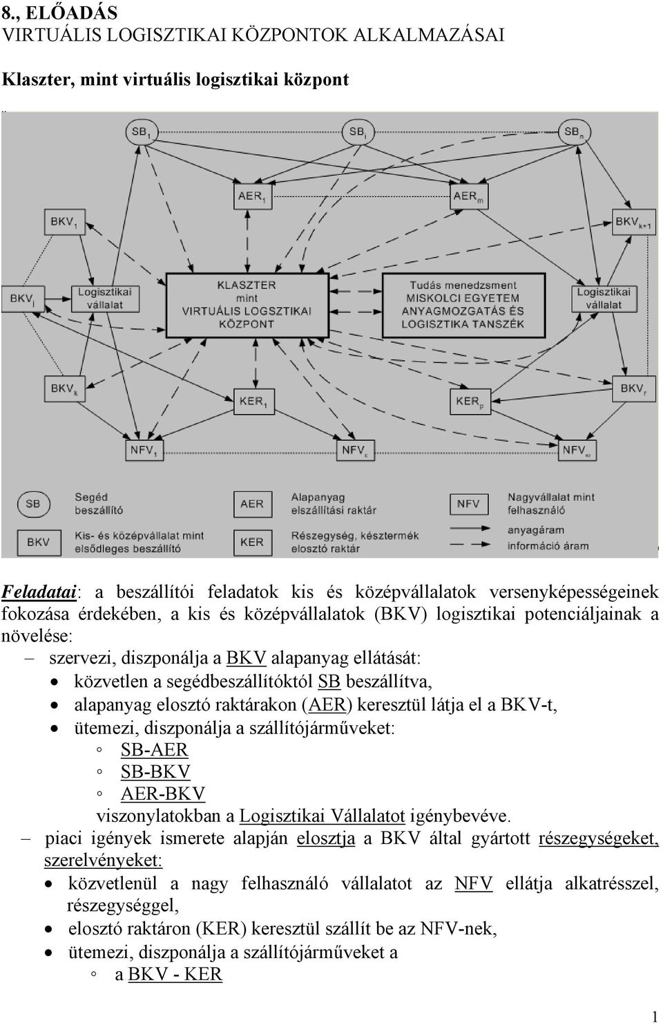 raktárakon (AER) keresztül látja el a BKV-t, ütemezi, diszponálja a szállítójárműveket: SB-AER SB-BKV AER-BKV viszonylatokban a Logisztikai Vállalatot igénybevéve.