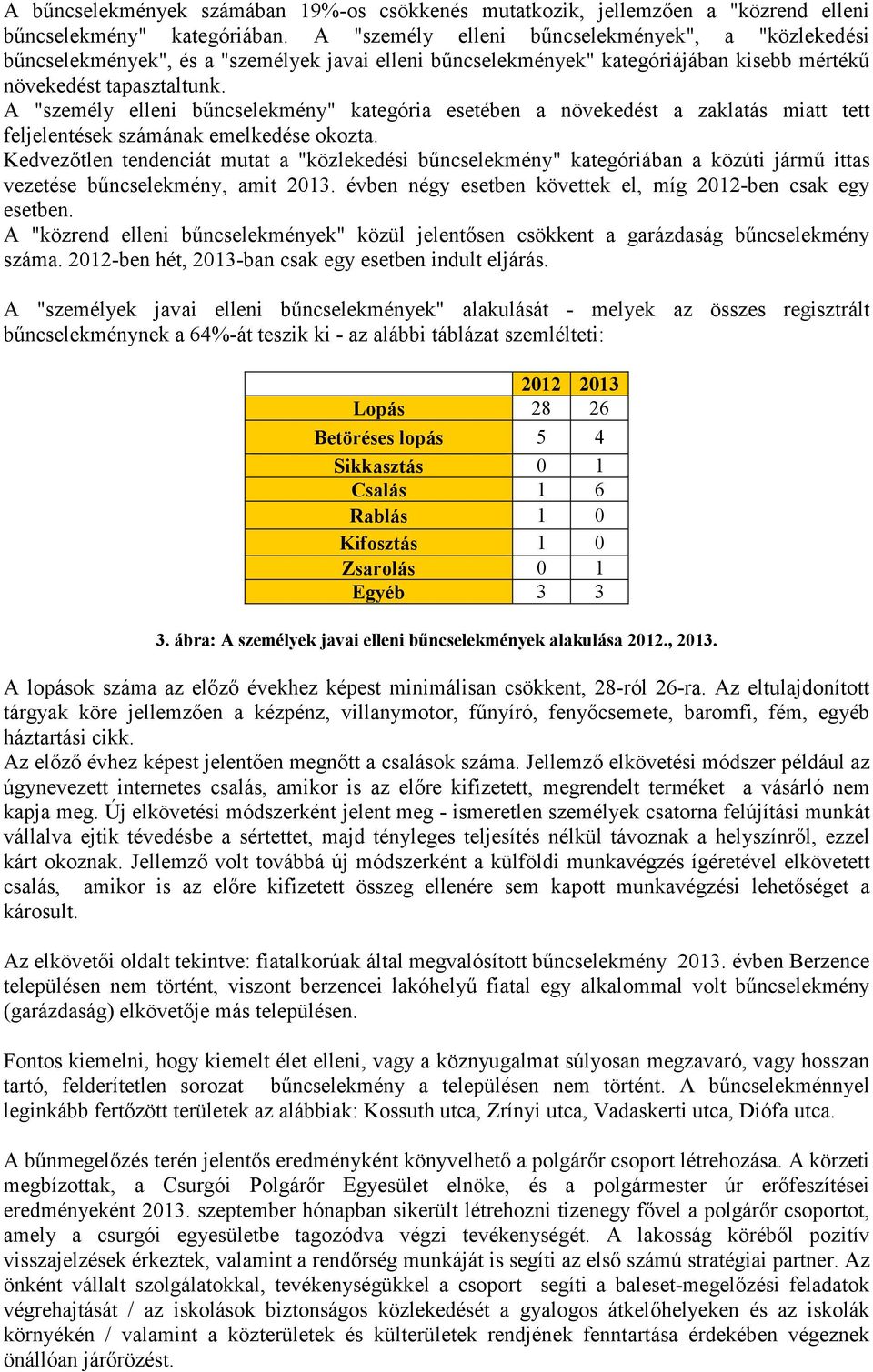 A "személy elleni bűncselekmény" kategória esetében a növekedést a zaklatás miatt tett feljelentések számának emelkedése okozta.