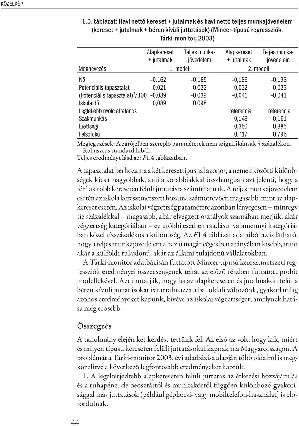 jutalmak Teljes munkajövedelem Alapkereset + jutalmak Teljes munkajövedelem 1. modell 2.
