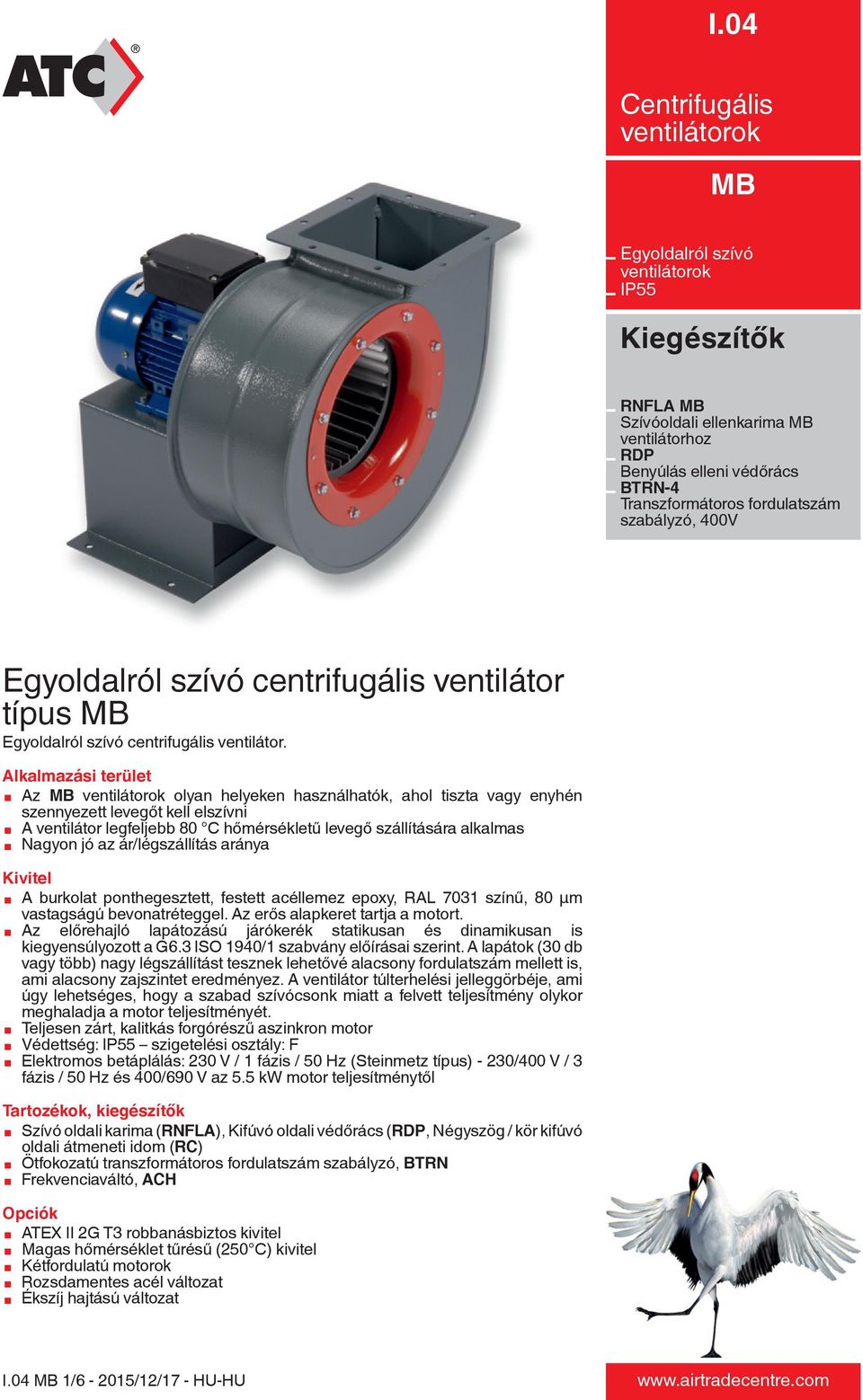 Egyoldalról szívó centrifugális ventilátor típus MB - PDF Free Download