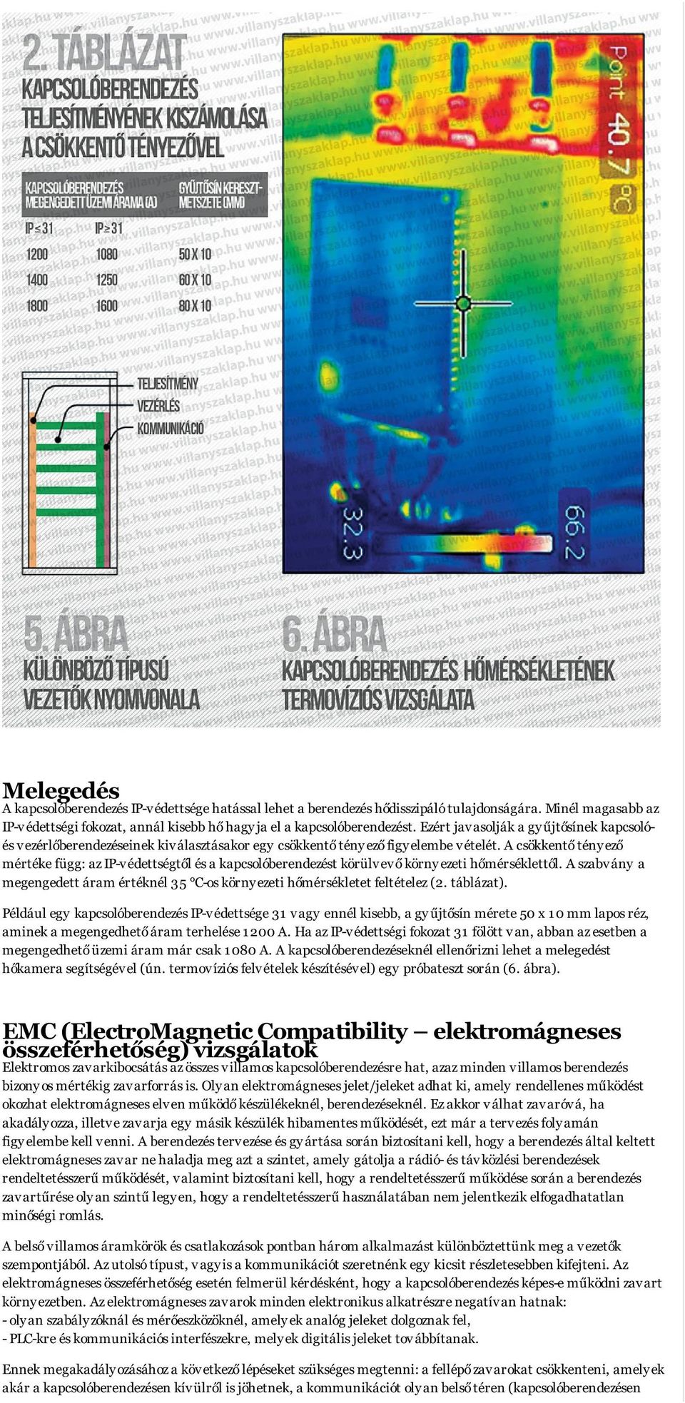 A csökkentő tényező mértéke függ: az IP-védettségtől és a kapcsolóberendezést körülvevő környezeti hőmérséklettől.