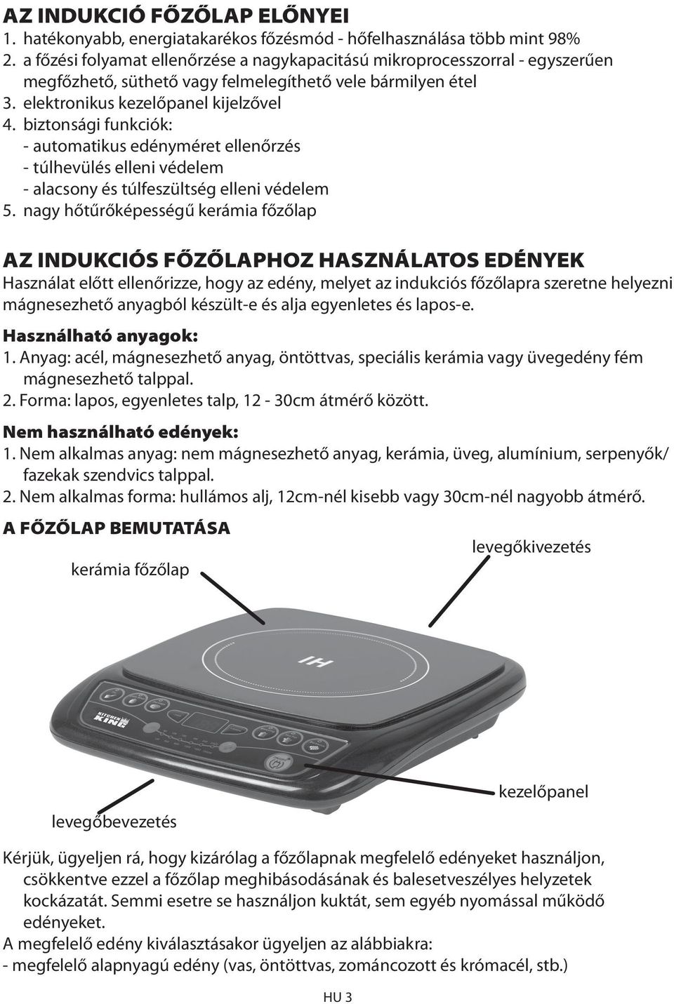 INDUKCIÓS FŐZŐLAP. Használati útmutató - PDF Free Download