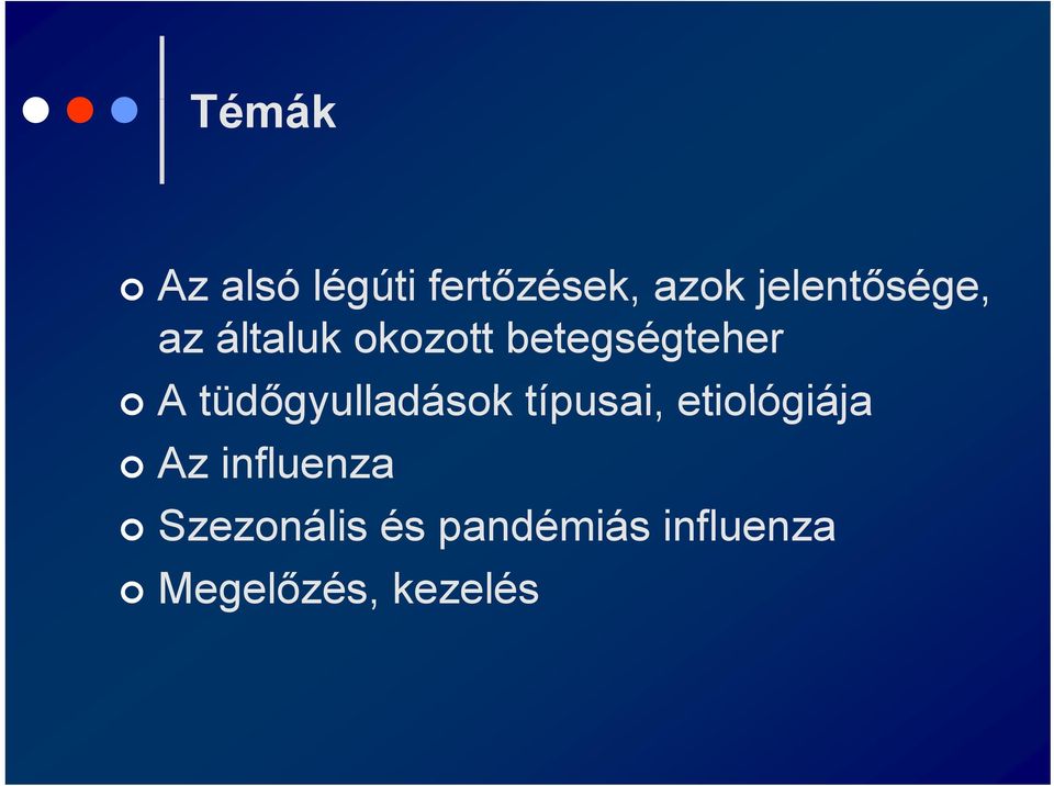 A tüdőgyulladások típusai, etiológiája Az