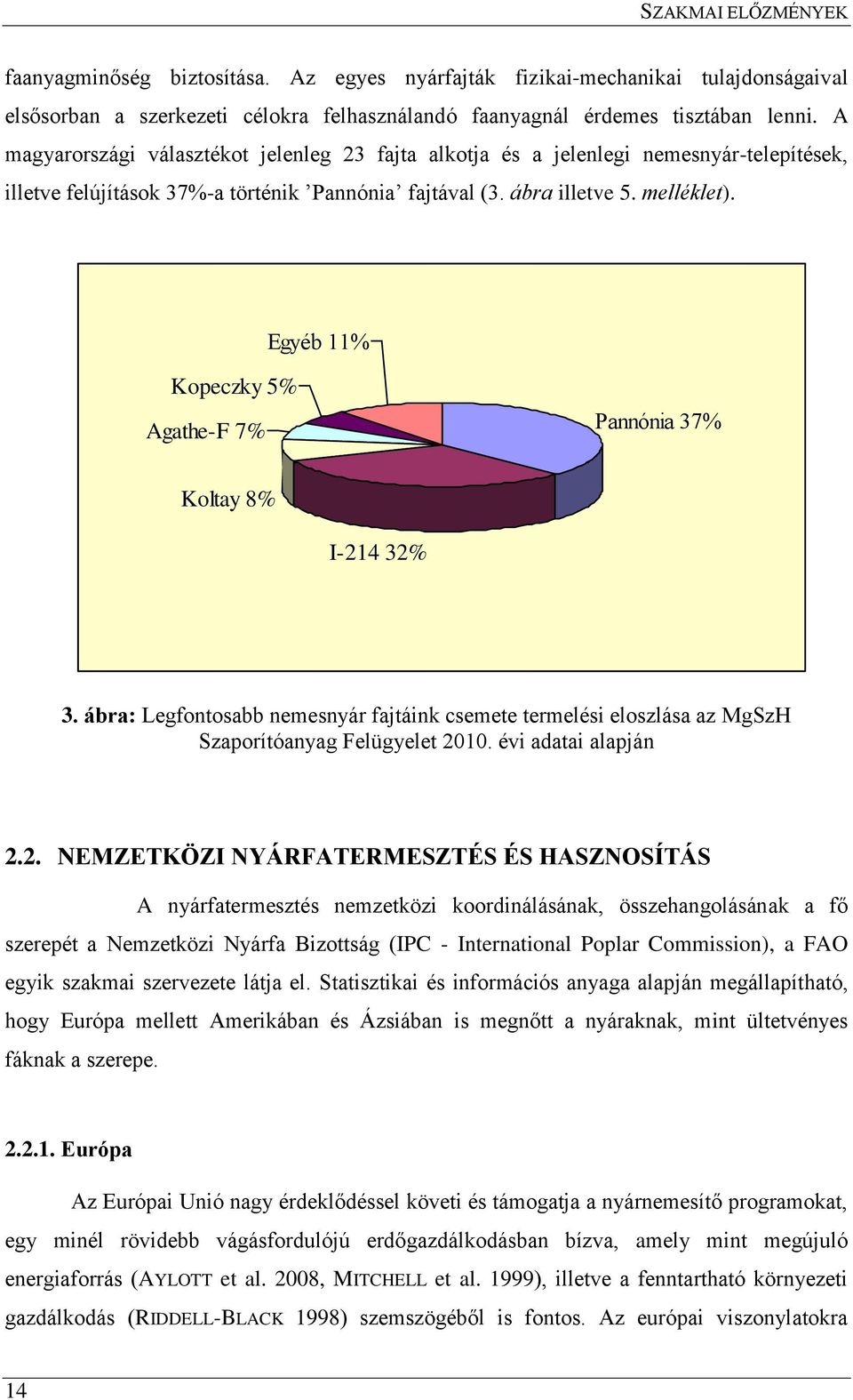 Egyéb 11% Kopeczky 5% Agathe-F 7% Pannónia 37% Koltay 8% I-21
