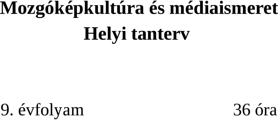 Helyi tanterv 9.