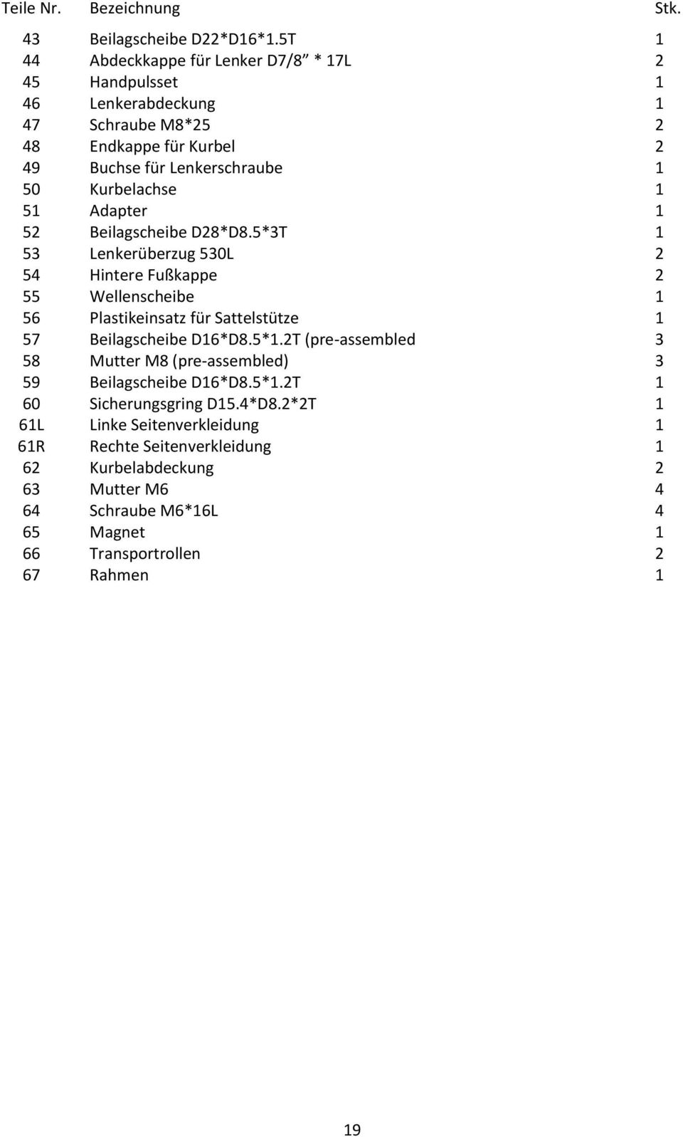 Kurbelachse 1 51 Adapter 1 52 Beilagscheibe D28*D8.