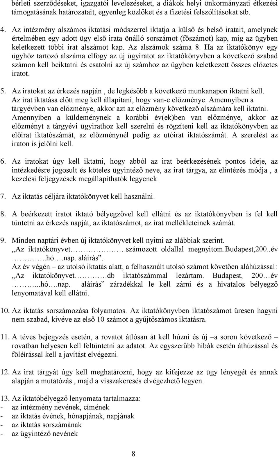 kap. Az alszámok száma 8.